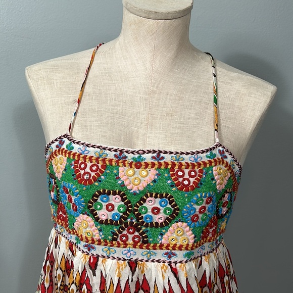 ZARA WOMAN STRAPY EMBROIDERED SHORT DRESS. Size M - Picture 3 of 12